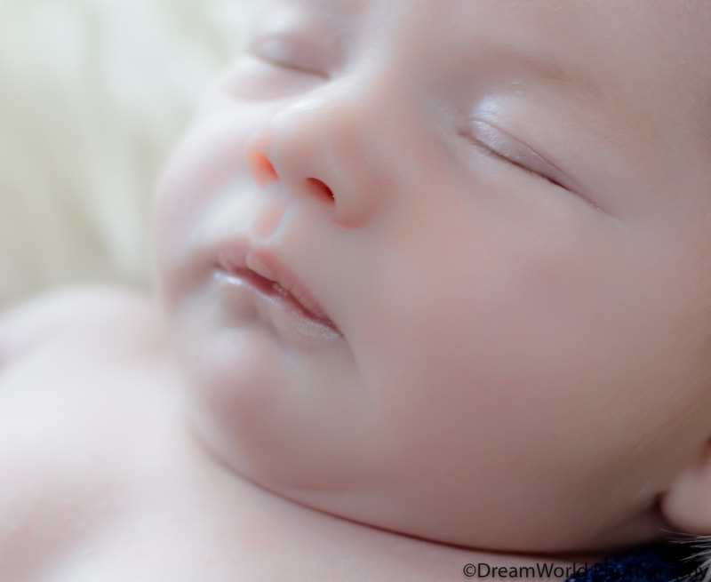 Close up of baby's sleeping face