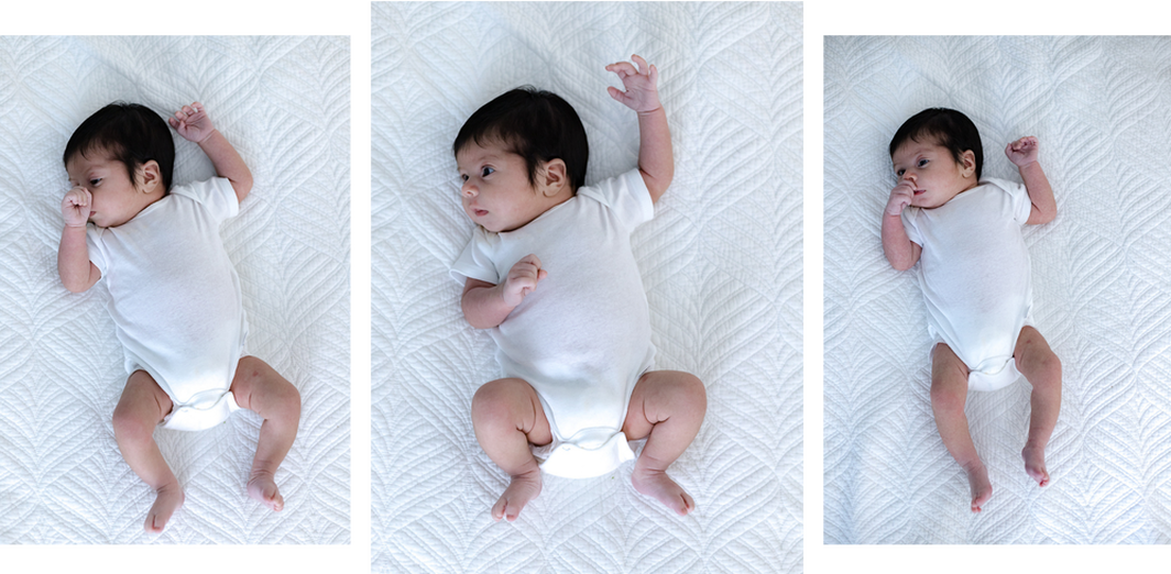 newborn baby girl-stretched out on bed-bradenton-florida