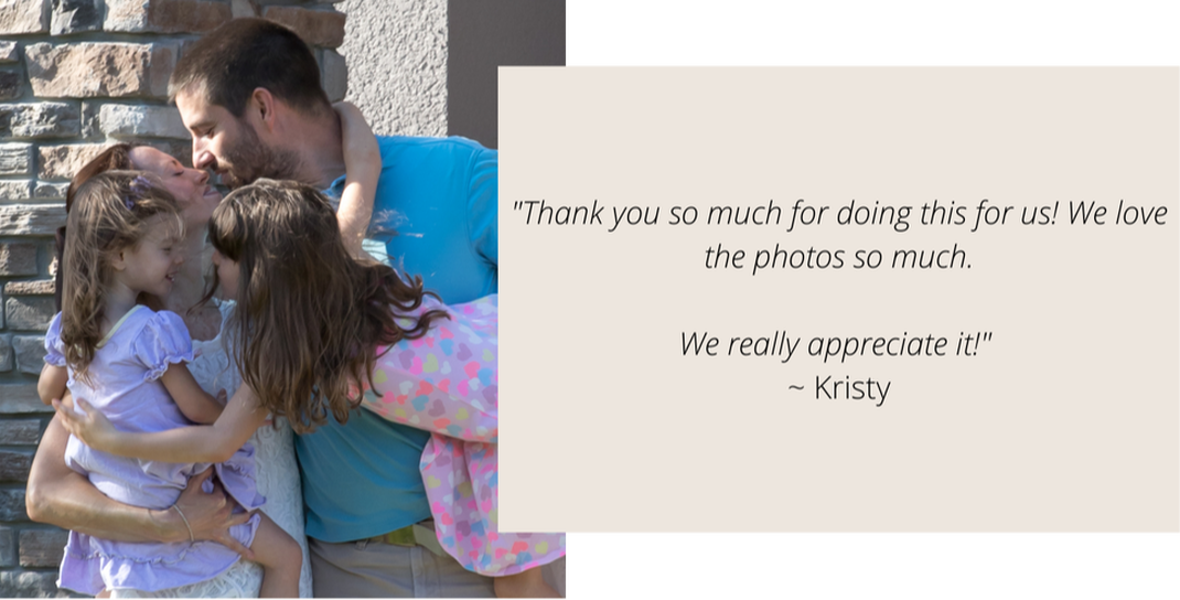 family-outside-in-front-of-house-parents-kissing-holding-children-lakewood-ranch-fl